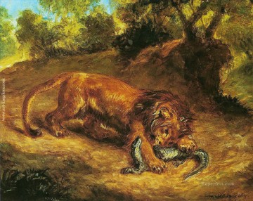 jagd Ölbilder verkaufen - Löwe Jagd auf